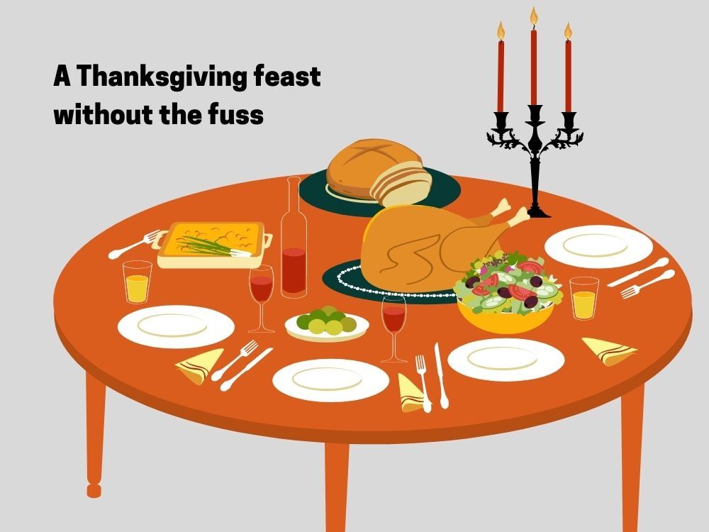 Thanksgiving feast without fuss illustration